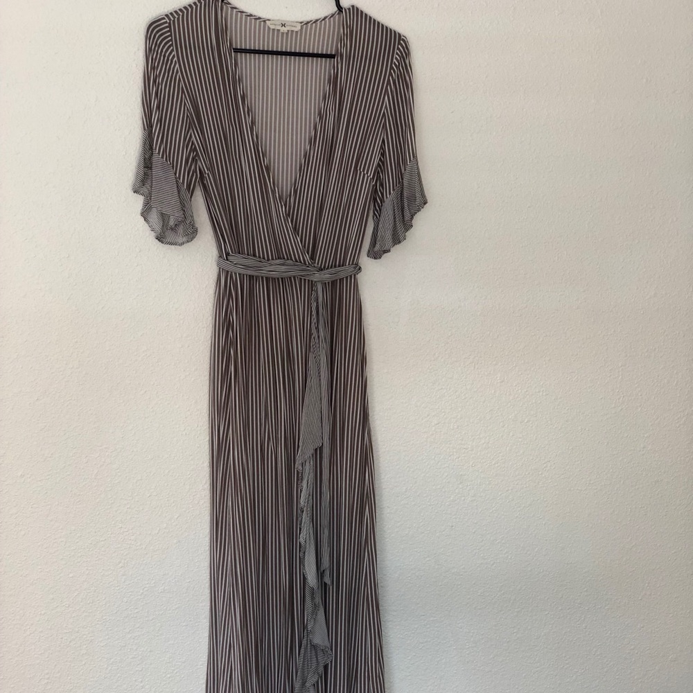 Striped wrap dress